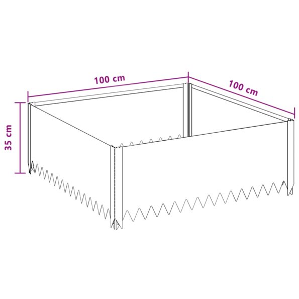 vidaXL Obrubník trávnika 100 x 100 x 35 cm Oceľ Čierna – Obrázok 8