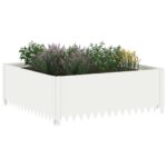 vidaXL Obrubník trávnika 100 x 100 x 35 cm Oceľ Biela – Obrázok 3