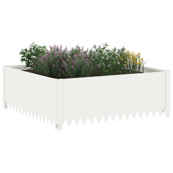 vidaXL Obrubník trávnika 100 x 100 x 35 cm Oceľ Biela – Obrázok 3