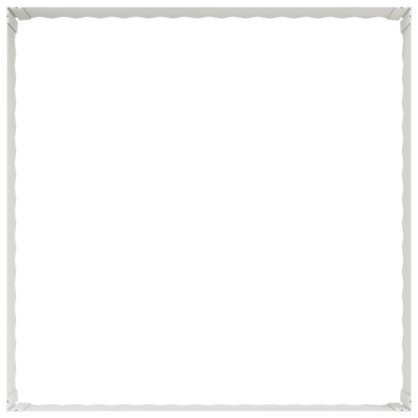 vidaXL Obrubník trávnika 100 x 100 x 35 cm Oceľ Biela – Obrázok 4