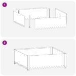 vidaXL Obrubník trávnika 100 x 100 x 35 cm Oceľ Biela – Obrázok 7