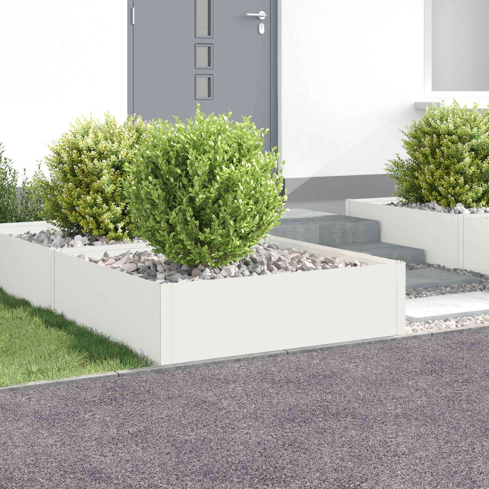 8008976_1.jpg vidaXL Obrubník trávnika 4 ks 100 x 100 x 35 cm Oceľ Biela – Obrázok 1