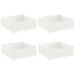 vidaXL Obrubník trávnika 4 ks 100 x 100 x 35 cm Oceľ Biela – Obrázok 2