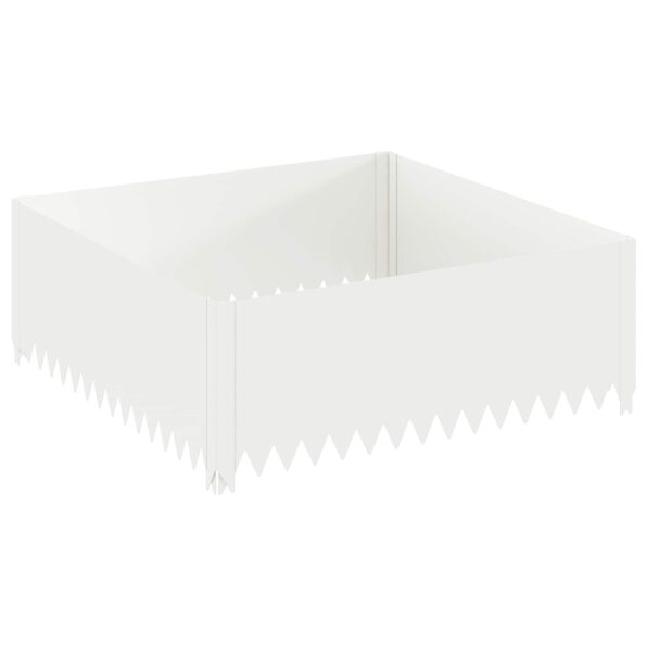 vidaXL Obrubník trávnika 4 ks 100 x 100 x 35 cm Oceľ Biela – Obrázok 4