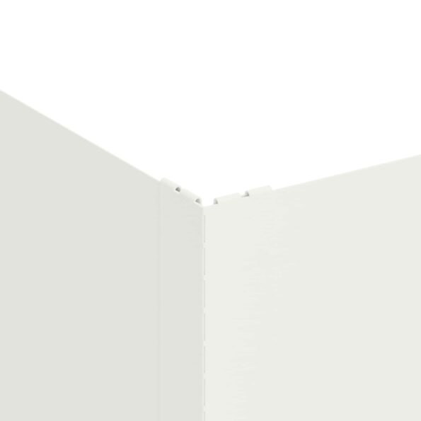 vidaXL Obrubník trávnika 4 ks 100 x 100 x 35 cm Oceľ Biela – Obrázok 6