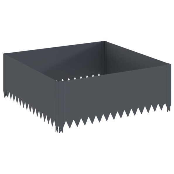 vidaXL Obrubník trávnika 100 x 100 x 35 cm Oceľ Antracitová – Obrázok 2