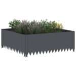 vidaXL Obrubník trávnika 100 x 100 x 35 cm Oceľ Antracitová – Obrázok 3
