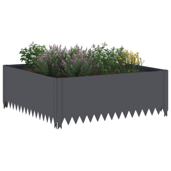 vidaXL Obrubník trávnika 100 x 100 x 35 cm Oceľ Antracitová – Obrázok 3