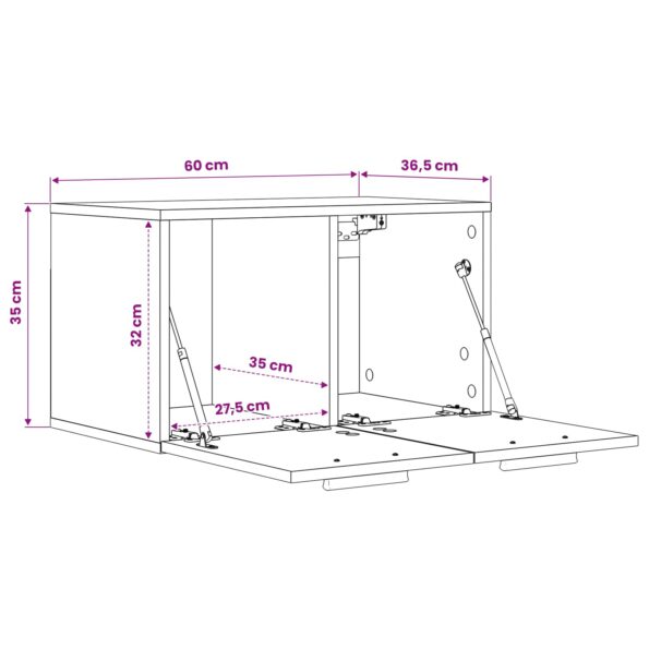 vidaXL Nástenná skrinka 60 x 36,5 x 35 cm Kompozitné drevo Dub artisan – Obrázok 7