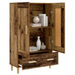 vidaXL Highboard Staré drevo 70 x 31 x 115 cm Kompozitné drevo – Obrázok 2