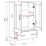 vidaXL Highboard Staré drevo 70 x 31 x 115 cm Kompozitné drevo – Obrázok 5