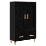 vidaXL Highboard Čierny dub 70 x 31 x 115 cm Kompozitné drevo
