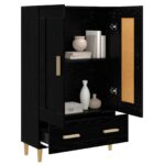 vidaXL Highboard Čierny dub 70 x 31 x 115 cm Kompozitné drevo – Obrázok 2
