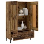 vidaXL Highboard Staré drevo 70 x 31 x 115 cm Kompozitné drevo – Obrázok 2