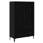 vidaXL Highboard Čierny dub 70 x 31 x 115 cm Kompozitné drevo