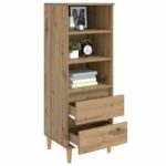 vidaXL Highboard Dub artisan 40 x 36 x 110 cm Kompozitné drevo – Obrázok 2