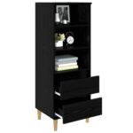 vidaXL Highboard Čierny dub 40 x 36 x 110 cm Kompozitné drevo – Obrázok 2