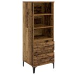 vidaXL Highboard Staré drevo 40 x 36 x 110 cm Kompozitné drevo