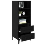 vidaXL Highboard Čierny dub 40 x 36 x 110 cm Kompozitné drevo – Obrázok 2