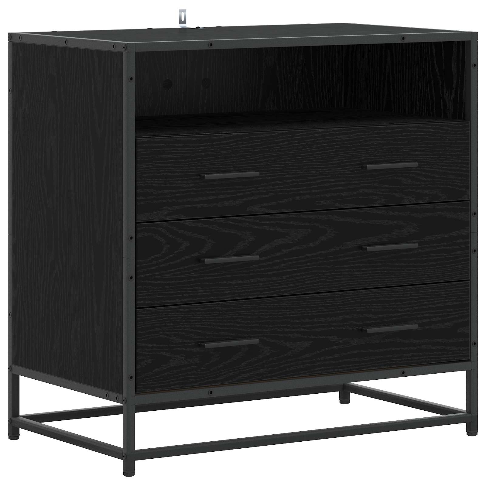 8010308_1.jpg vidaXL Zásuvkový kabinet 3-Šuplík Čierny dub 70 x 41 x 70 cm – Obrázok 1