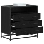 vidaXL Zásuvkový kabinet 3-Šuplík Čierny dub 70 x 41 x 70 cm – Obrázok 2