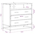 vidaXL Zásuvkový kabinet 3-Šuplík Čierny dub 70 x 41 x 70 cm – Obrázok 6