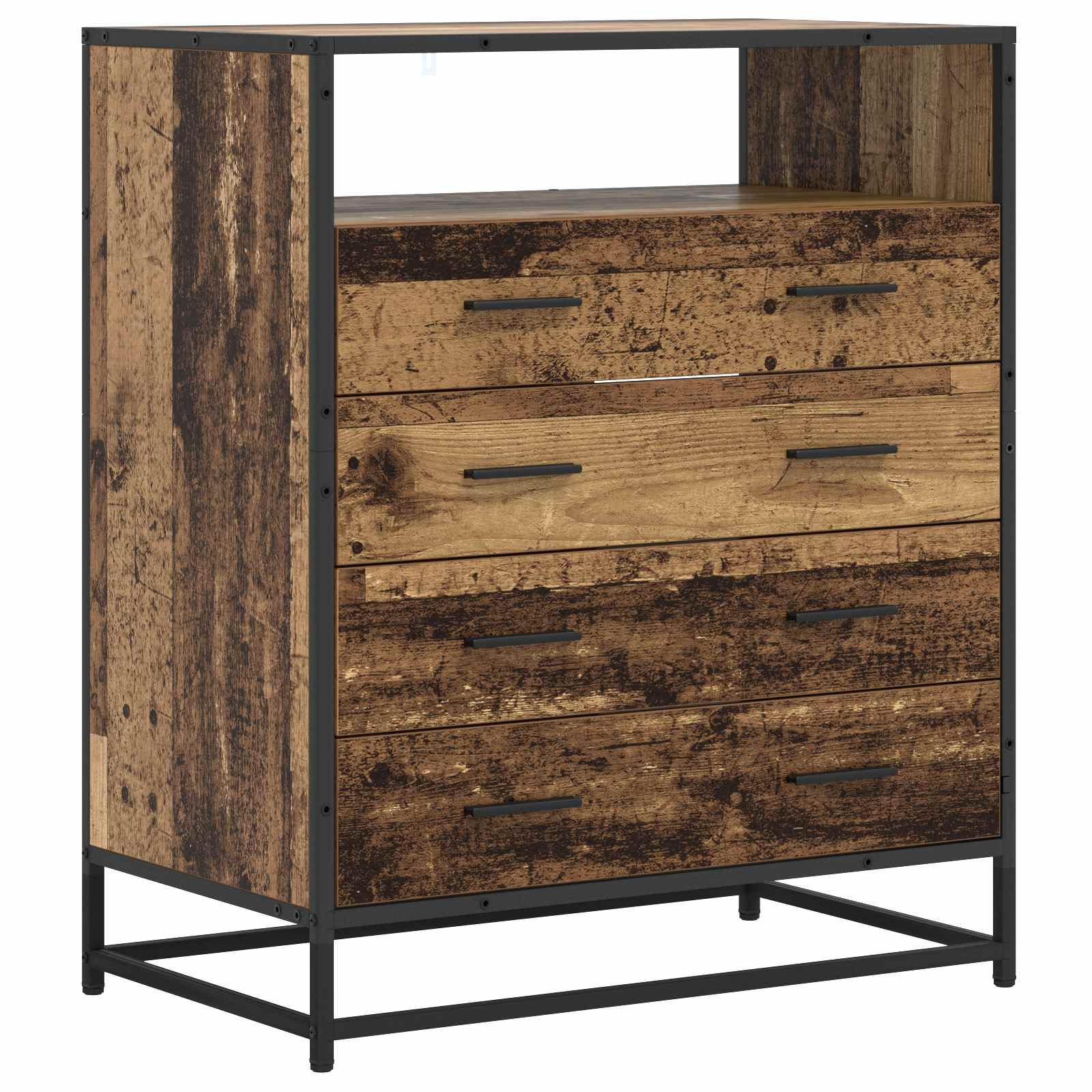 8010312_1.jpg vidaXL Zásuvkový kabinet 4-Šuplík Staré drevo 70 x 41 x 83,5 cm – Obrázok 1