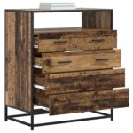 vidaXL Zásuvkový kabinet 4-Šuplík Staré drevo 70 x 41 x 83,5 cm – Obrázok 2