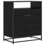 vidaXL Zásuvkový kabinet 4-Šuplík Čierny dub 70 x 41 x 83,5 cm