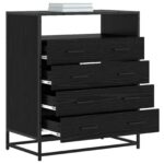 vidaXL Zásuvkový kabinet 4-Šuplík Čierny dub 70 x 41 x 83,5 cm – Obrázok 2