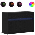vidaXL TV skrinka 91 x 34 x 61 cm Čierny dub Kompozitné drevo