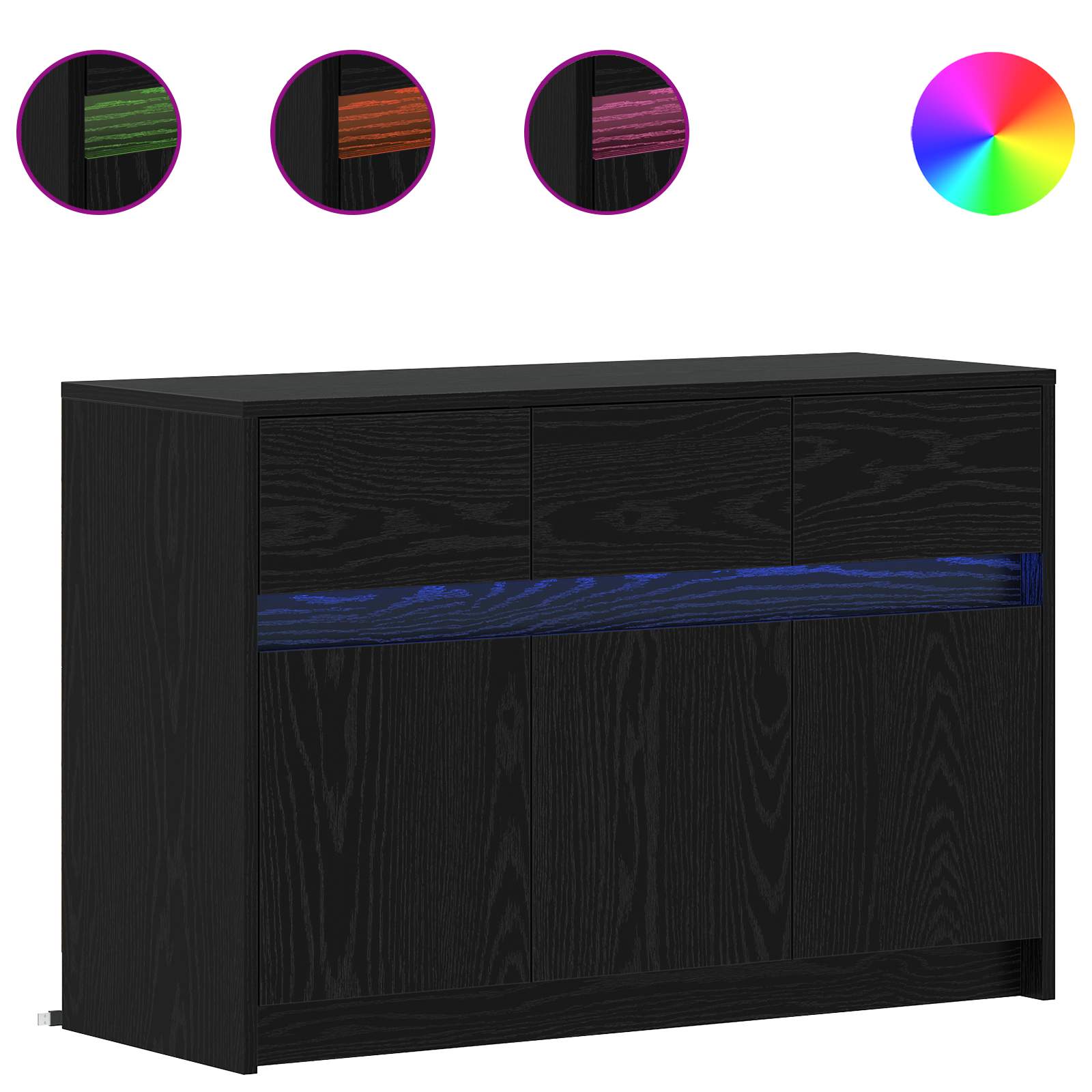 8010330_1.jpg vidaXL TV skrinka 91 x 34 x 61 cm Čierny dub Kompozitné drevo – Obrázok 1