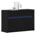 vidaXL TV skrinka 91 x 34 x 61 cm Čierny dub Kompozitné drevo – Obrázok 2