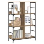 vidaXL Regál na knihy 4 úrovní 78,5 x 33 x 117,5 cm kov PB Dub artisan – Obrázok 2