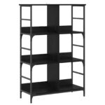 vidaXL Regál na knihy Čierny dub 78,5 x 33 x 117,5 cm kov PB