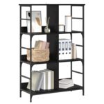 vidaXL Regál na knihy Čierny dub 78,5 x 33 x 117,5 cm kov PB – Obrázok 2
