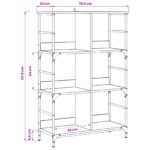 vidaXL Regál na knihy Čierny dub 78,5 x 33 x 117,5 cm kov PB – Obrázok 5