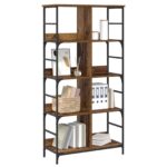 vidaXL Regál na knihy Staré drevo 78,5 x 33 x 153 cm kov PB – Obrázok 2