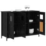 vidaXL Servírovacia skriňa Čierny dub 100 x 35 x 70 cm – Obrázok 2