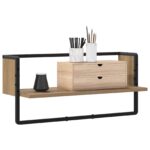 vidaXL Stenná polica Nástenná montáž Dub artisan 65 x 25 x 30 cm – Obrázok 2