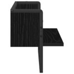 vidaXL Stenná polica Nástenná montáž Čierny dub 65 x 25 x 30 cm kov PB – Obrázok 3