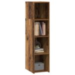 vidaXL Highboard Staré drevo 30 x 41 x 124 cm Kompozitné drevo – Obrázok 2