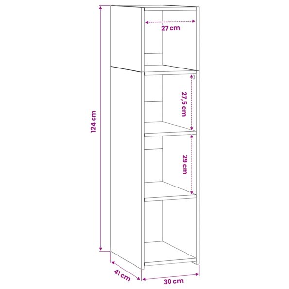 vidaXL Highboard Staré drevo 30 x 41 x 124 cm Kompozitné drevo – Obrázok 6