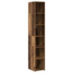 vidaXL Highboard Staré drevo 30 x 41 x 185 cm Kompozitné drevo