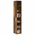 vidaXL Highboard Staré drevo 30 x 41 x 185 cm Kompozitné drevo – Obrázok 2