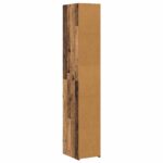 vidaXL Highboard Staré drevo 30 x 41 x 185 cm Kompozitné drevo – Obrázok 4