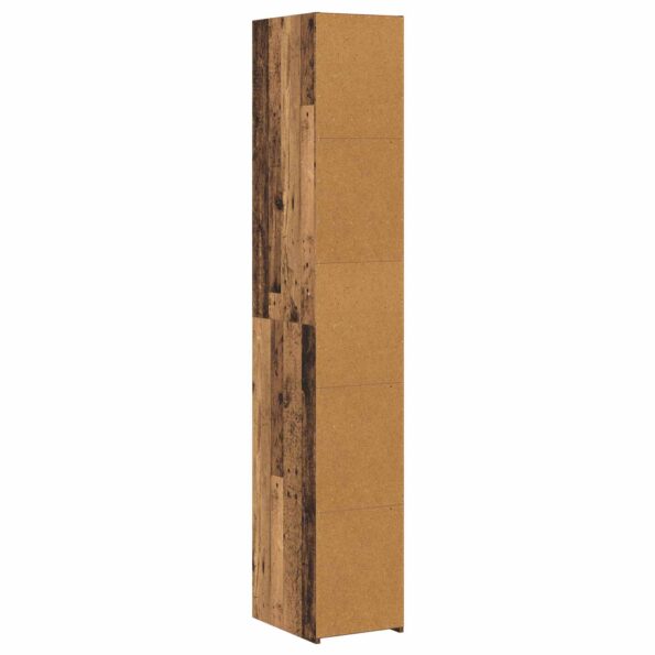 vidaXL Highboard Staré drevo 30 x 41 x 185 cm Kompozitné drevo – Obrázok 4