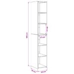 vidaXL Highboard Staré drevo 30 x 41 x 185 cm Kompozitné drevo – Obrázok 6