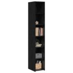 vidaXL Highboard Čierny dub 30 x 41 x 185 cm Kompozitné drevo – Obrázok 2