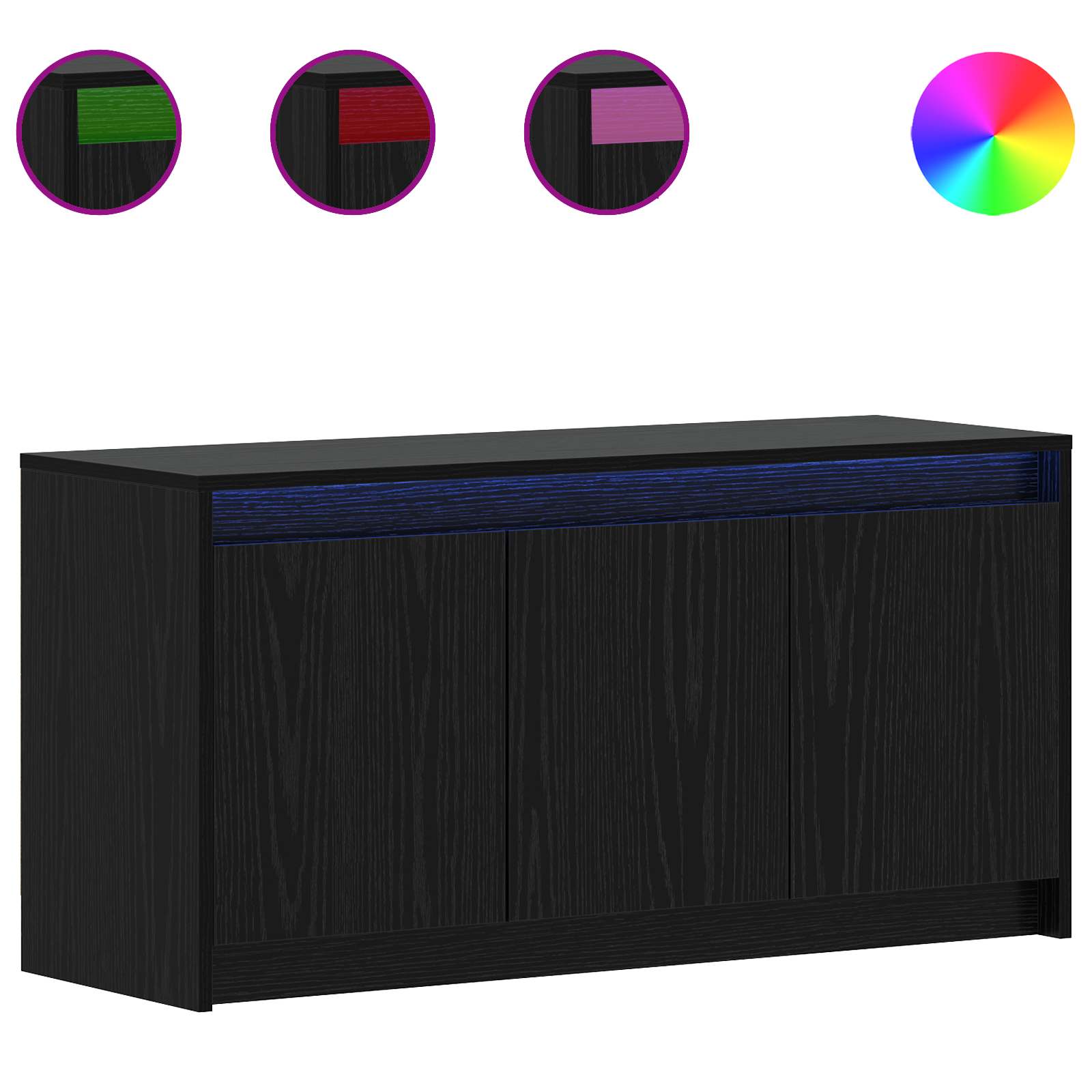 8010959_1.jpg vidaXL TV skrinka 100 x 34 x 50 cm Čierny dub Kompozitné drevo – Obrázok 1